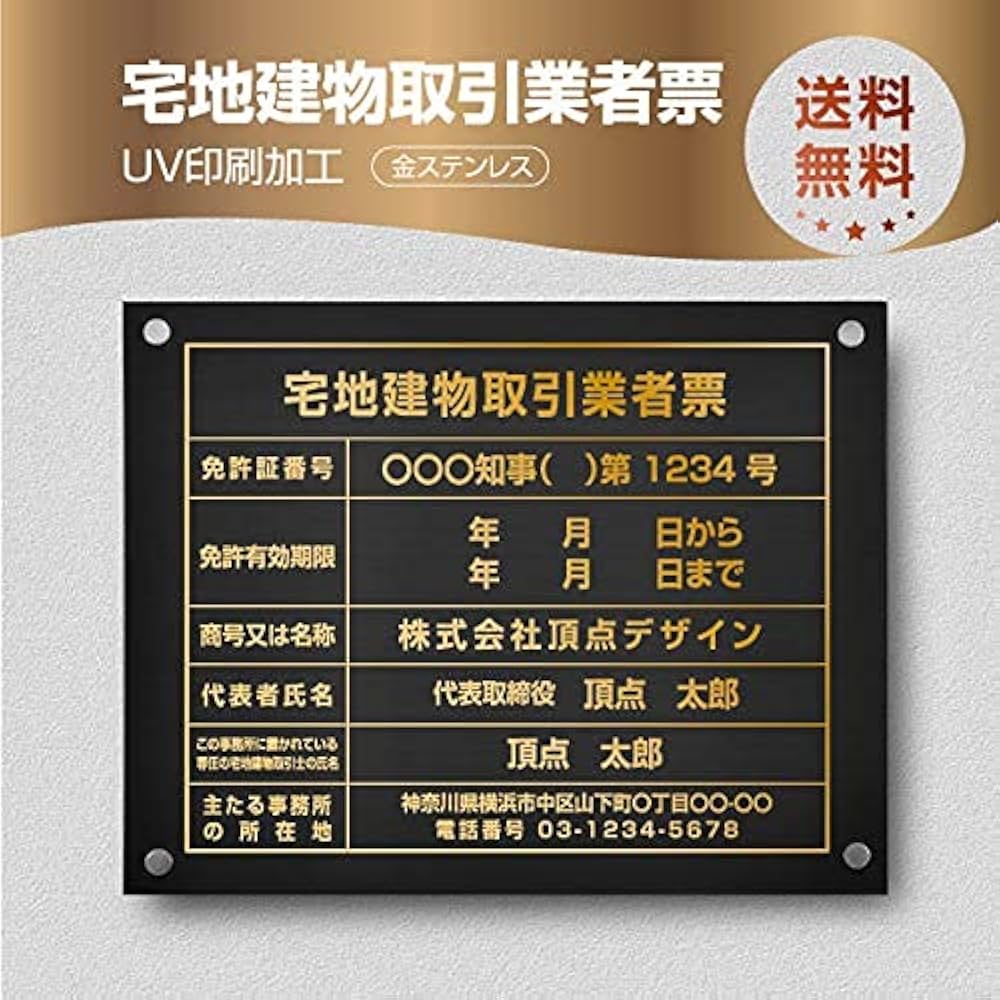 Amazon | 【サインキングダム】宅地建物取引業者票 看板 W45cm